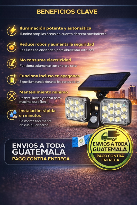 LAMPARA SOLAR DE DOBLE CABEZAL